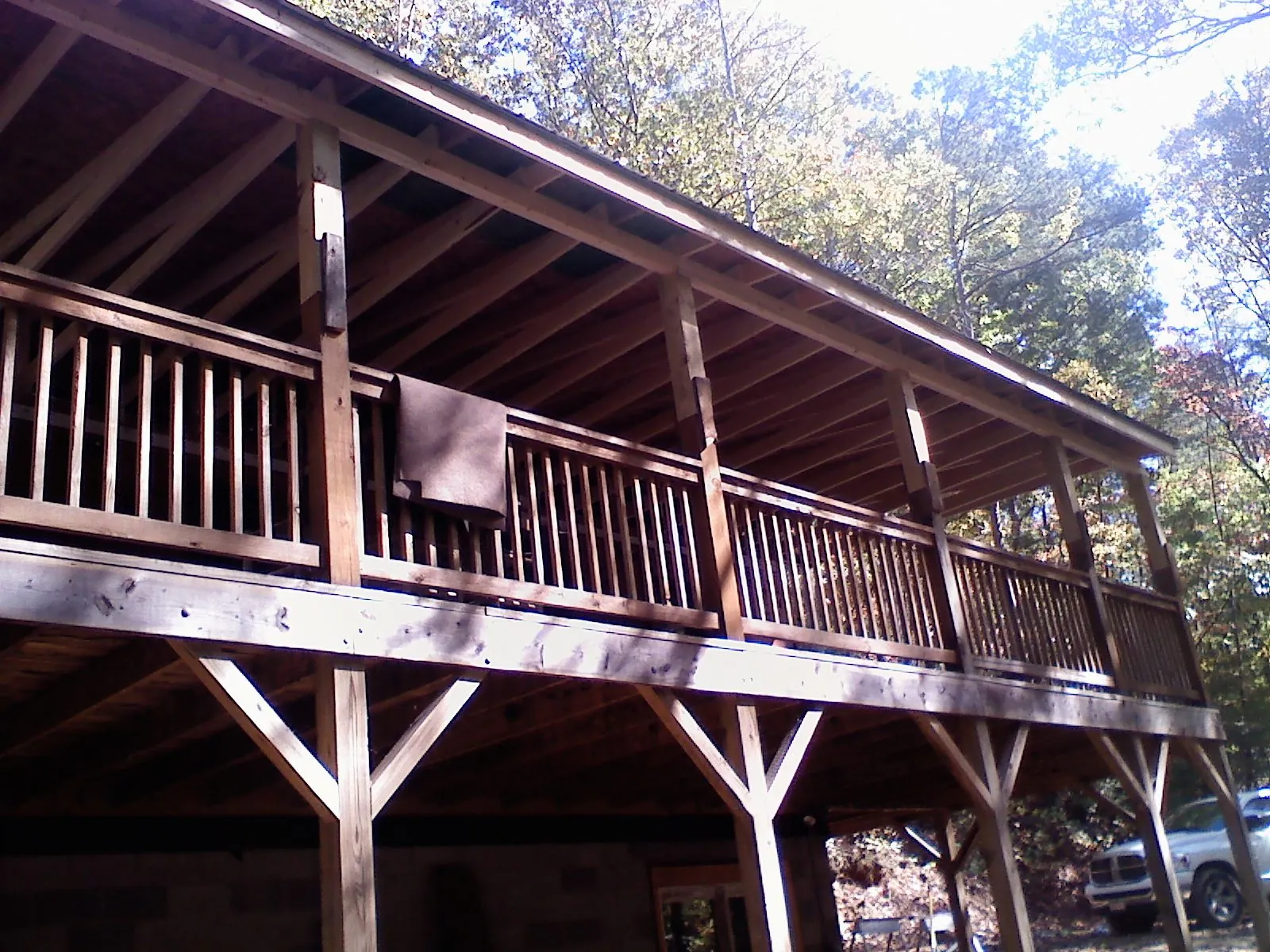 Timber framing under a new elevated porch and deck — Roof Leak Repair in Port Royal by Roofing Brothers